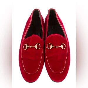 Gucci Red Velvet Horsebit loafer, 38